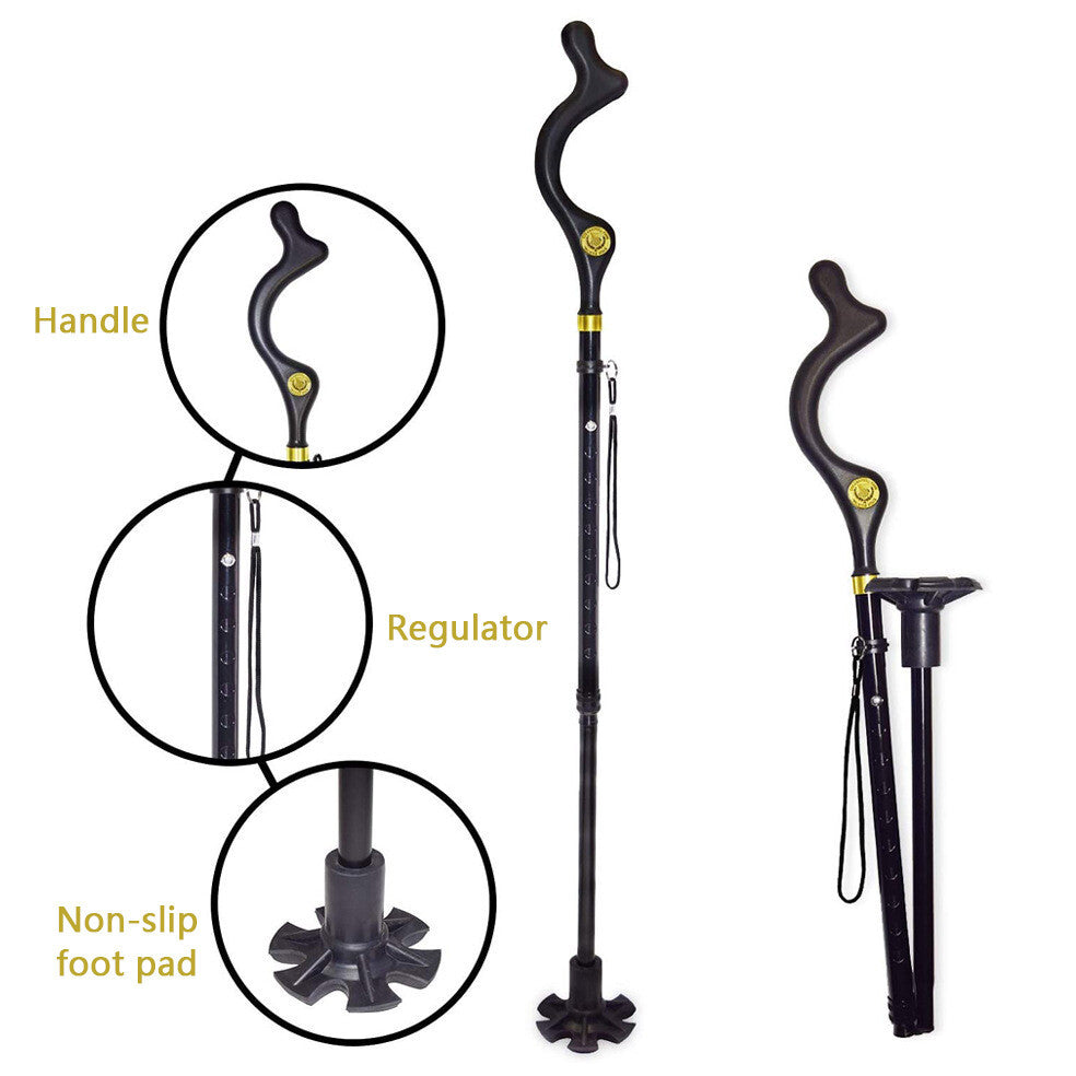 Posture Walking Stick Cane For Men And Women With Adjustable Heights