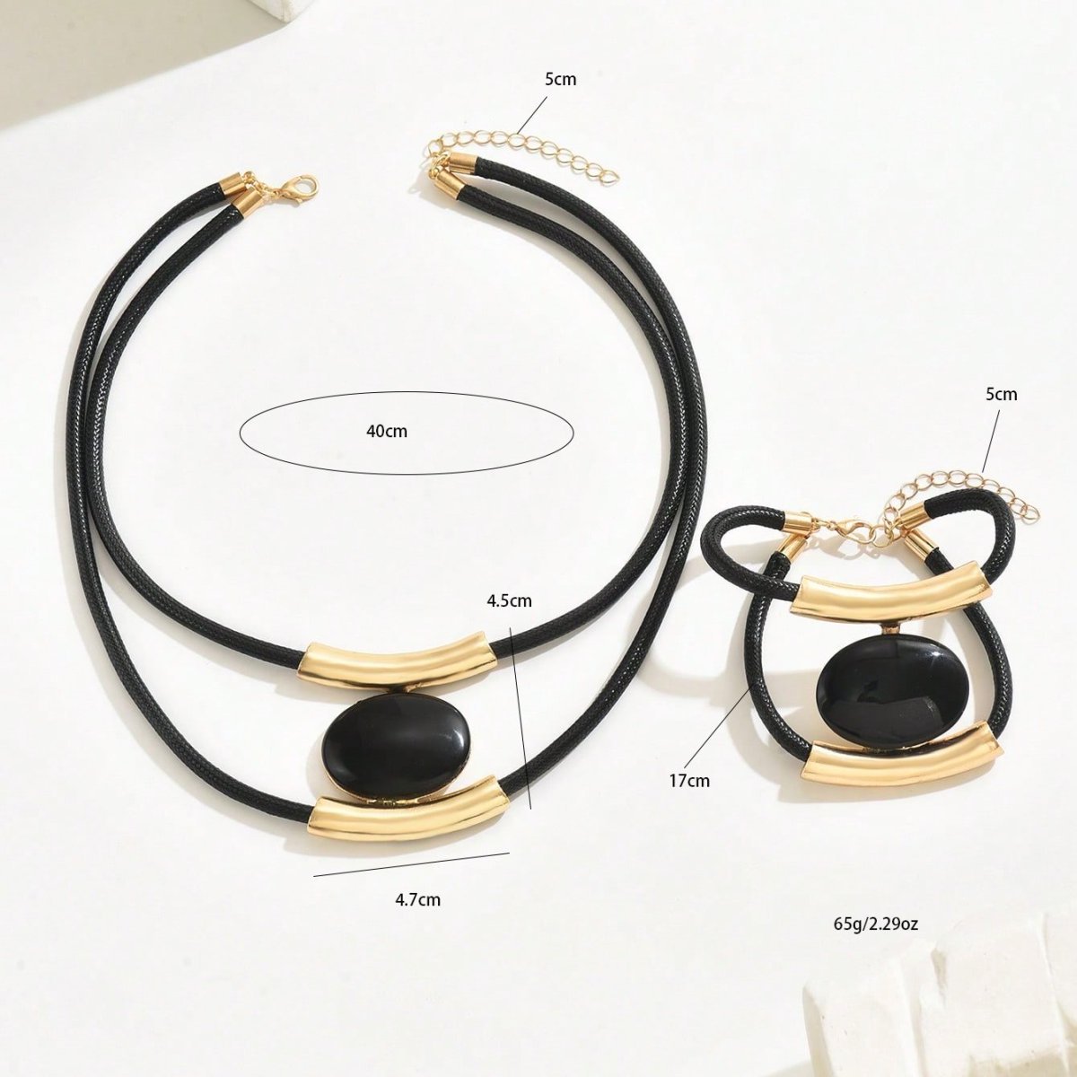 Gold Plated Golden Elegance Black And Gold Statement Jewelry