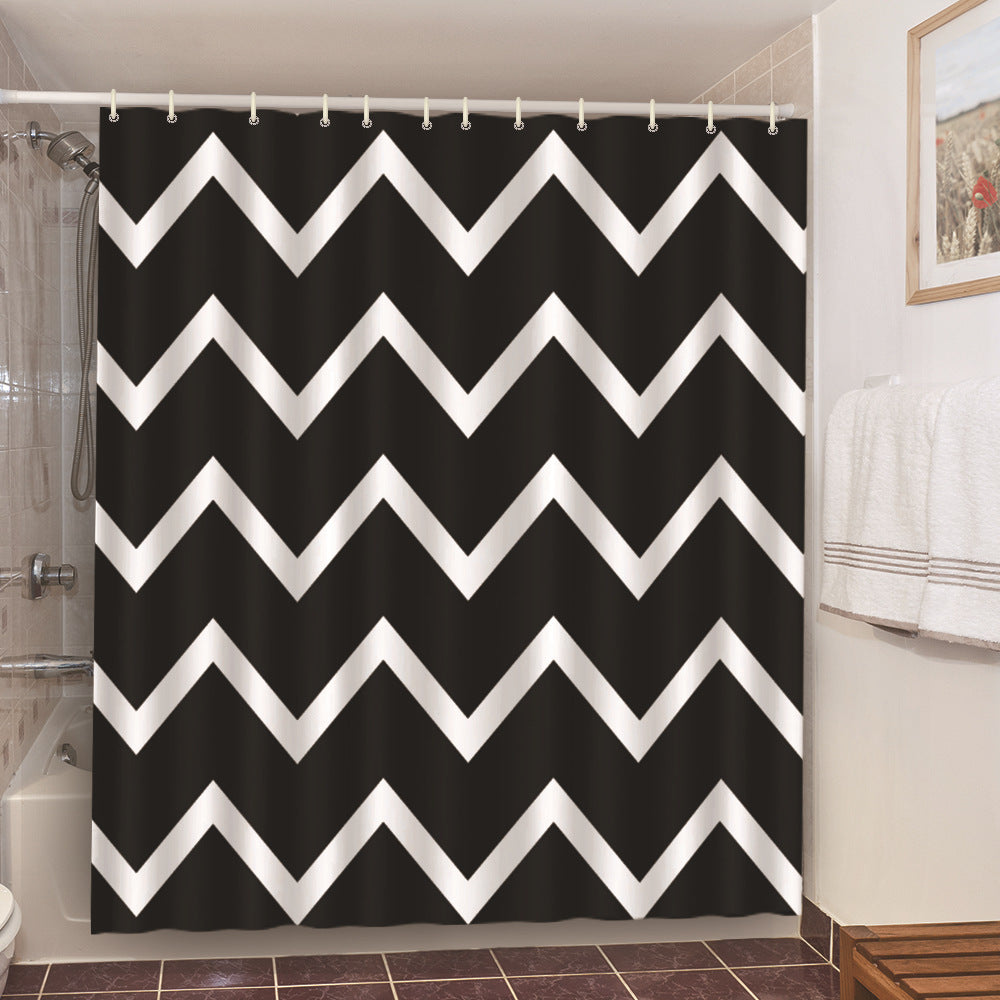 Geometric Tile Shower Curtain Set