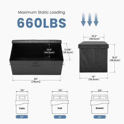 Foldable Storage Ottoman Bench