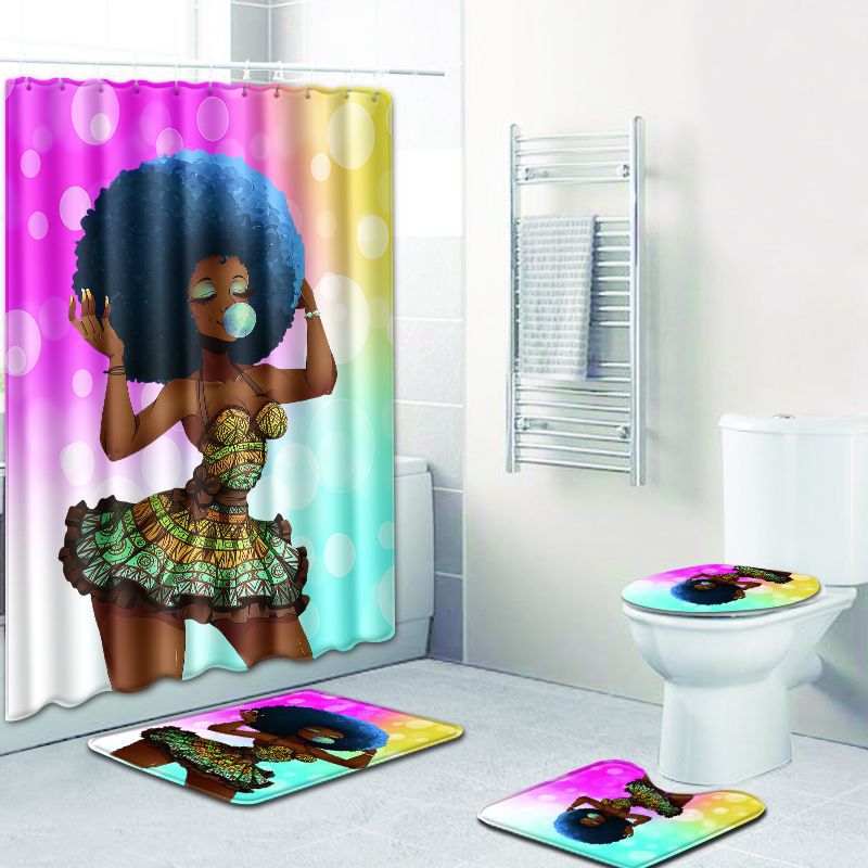 Shower Curtain & Mat Set
