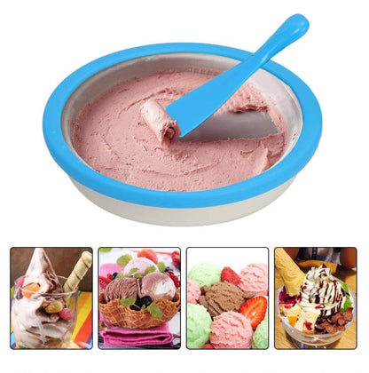 Fried Ice Cream & Frozen Yogurt Maker – No-Electricity Ice Roll Pan with Shovels, Blue