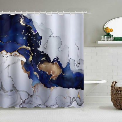 Marble Pattern Printed Polyester Bath Curtain