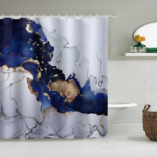 Marble Pattern Printed Polyester Bath Curtain