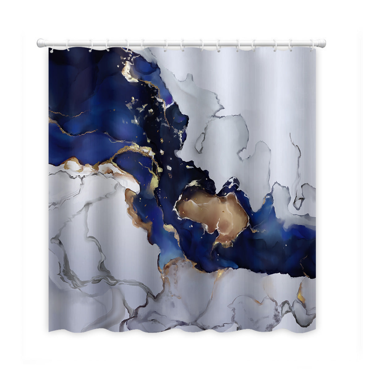 Marble Pattern Printed Polyester Bath Curtain