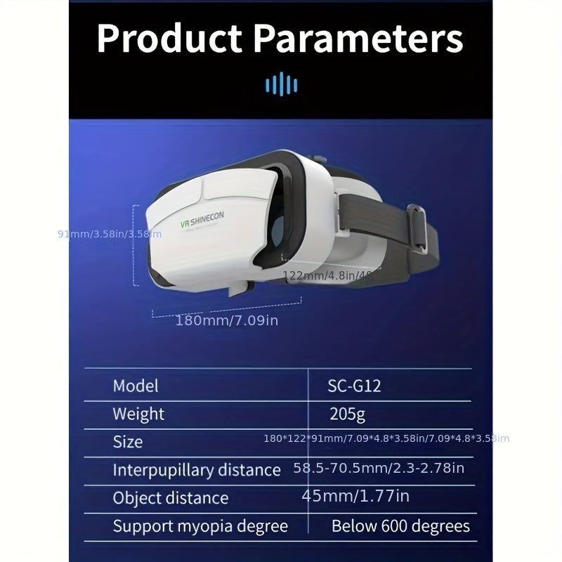 3D VR Glasses Headset For 4.7-6.0 Inches Android IOS Smart Phones