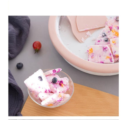 Fried Ice Cream & Frozen Yogurt Maker – No-Electricity Ice Roll Pan with Shovels, Blue