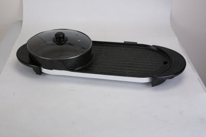2200W  2 In 1 Electric Hot Pot With BBQ Grill Cooker Smokeless Non-Stick