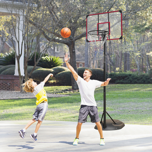 Portable Basketball Hoop Stand with Adjustable Height 7.5ft - 9.2ft $ 32-Inch Backboard