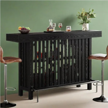Home Wooden Bar Unit – Modern Freestanding Bar Cabinet