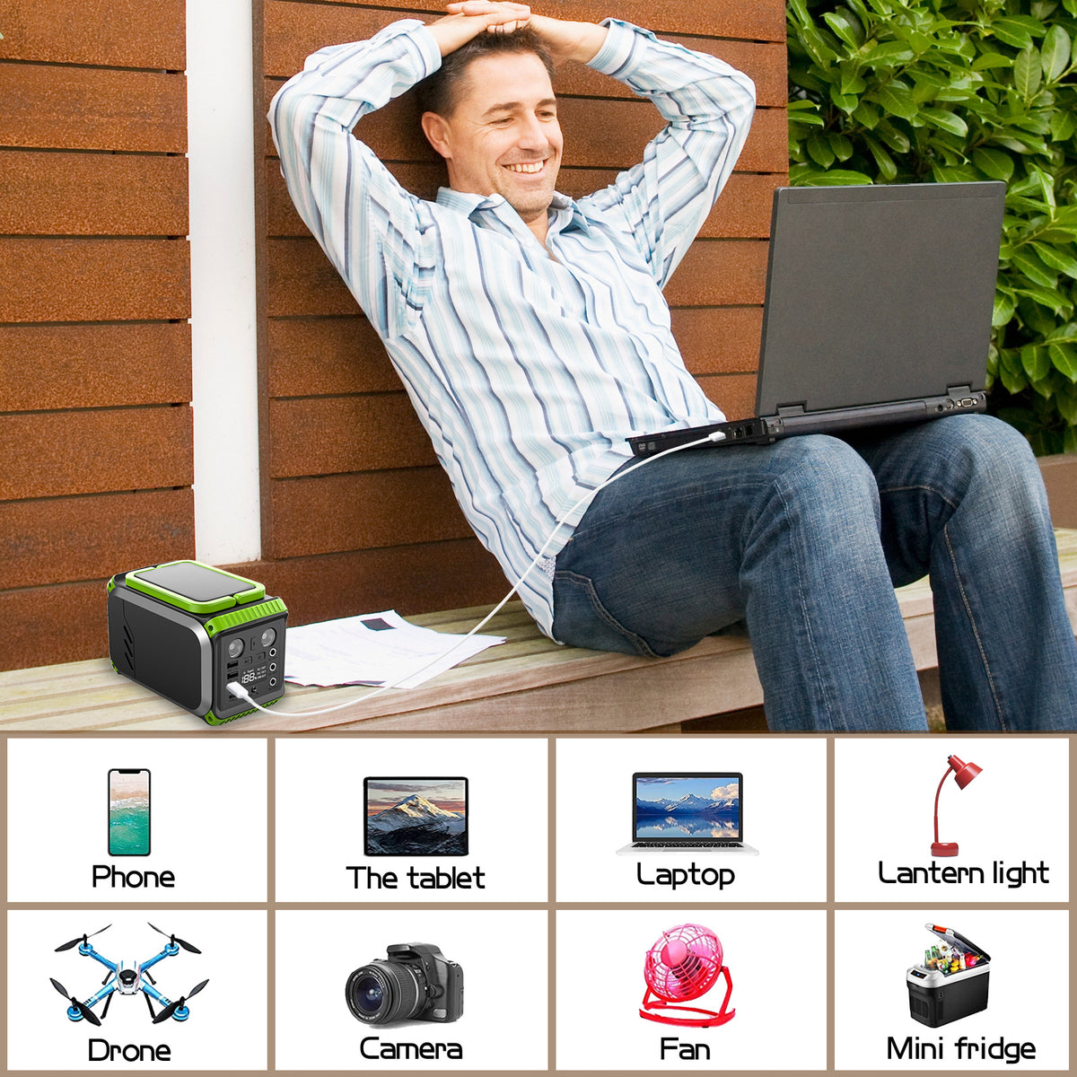 110V Camping Power Station 200 W Solar Generator