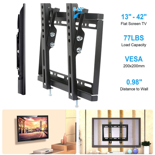 TV Wall Mount Bracket Tilt For 13in-42in