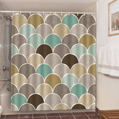 Geometric Tile Shower Curtain Set