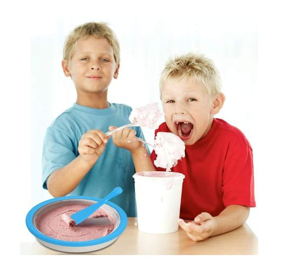 Fried Ice Cream & Frozen Yogurt Maker – No-Electricity Ice Roll Pan with Shovels, Blue
