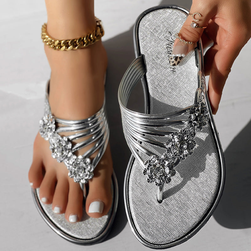 Women's Floral Pattern Flip Flops Sandals