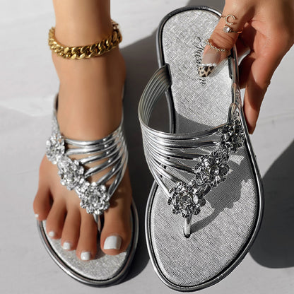 Women's Floral Pattern Flip Flops Sandals