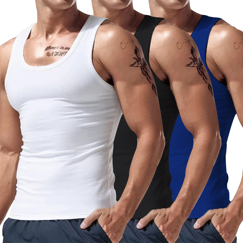 Men's Summer Multicolor 3Pc Short Sleeve Tank Tops