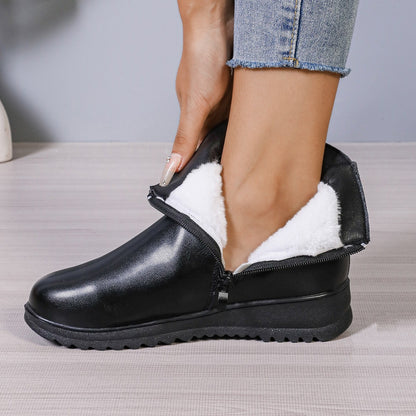 Women's Winter Fleece Boots With Side Zipper