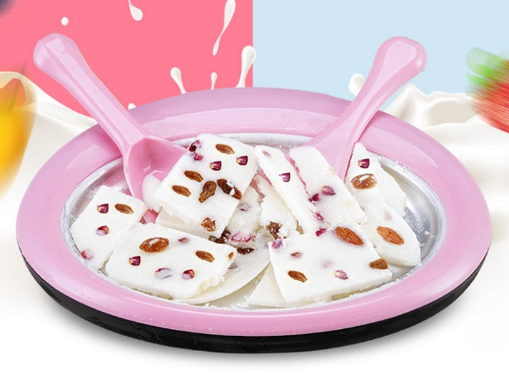Fried Ice Cream & Frozen Yogurt Maker – No-Electricity Ice Roll Pan with Shovels, Blue