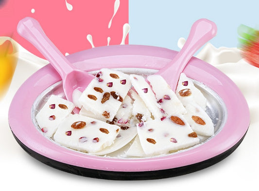 Fried Ice Cream & Frozen Yogurt Maker – No-Electricity Ice Roll Pan with Shovels, Blue