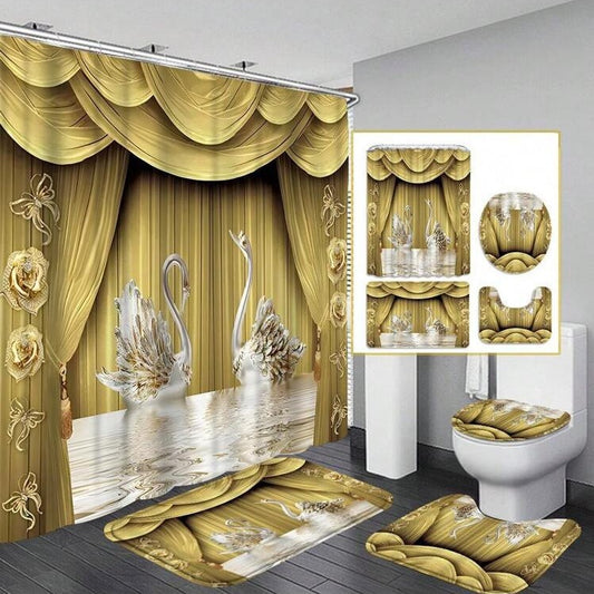 Waterproof Swan Shower Curtain