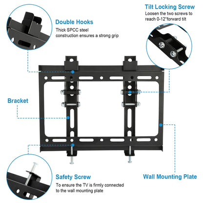 TV Wall Mount Bracket Tilt For 13in-42in