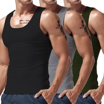 Men's Summer Multicolor 3Pc Short Sleeve Tank Tops
