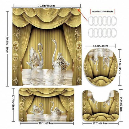 Waterproof Swan Shower Curtain
