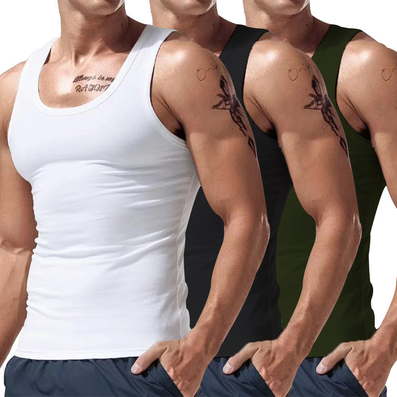 Men's Summer Multicolor 3Pc Short Sleeve Tank Tops