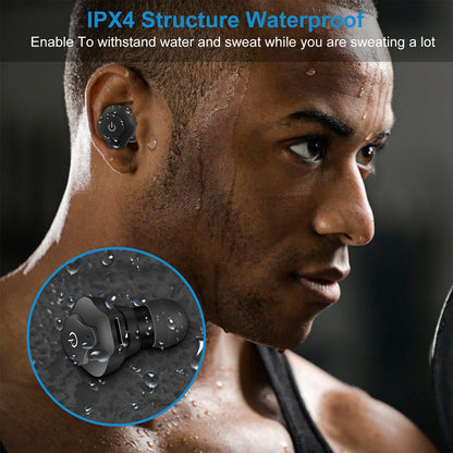 1 Pair True Wireless Earbuds CSR V4.2 In-ear Stereo Headsets IP44 Waterproof