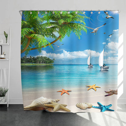 Geometric Tile Shower Curtain Set