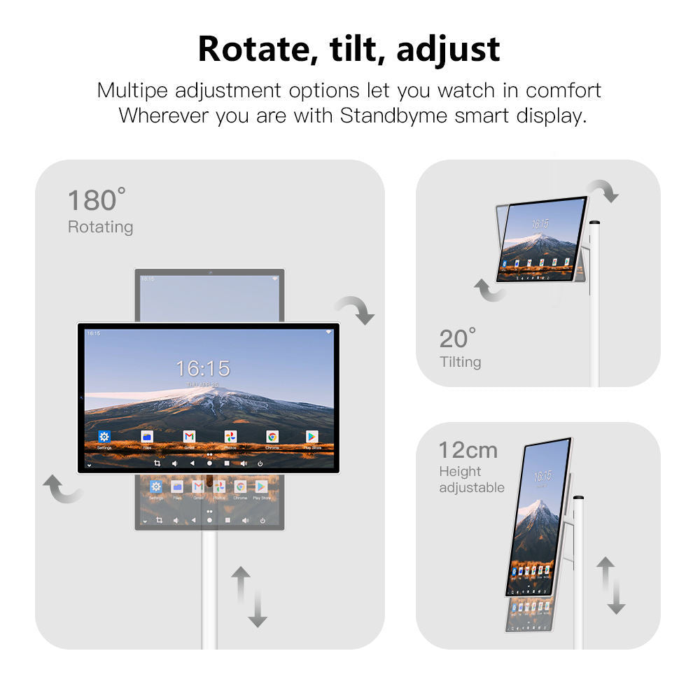 24 Inch Touch Screen Smart TV Android OS 128GB Rotation Monitor Built-in Battery With 13MP Camera