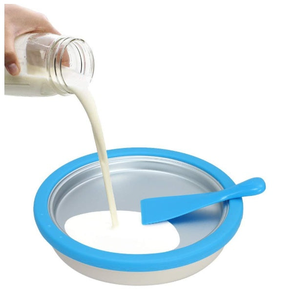 Fried Ice Cream & Frozen Yogurt Maker – No-Electricity Ice Roll Pan with Shovels, Blue