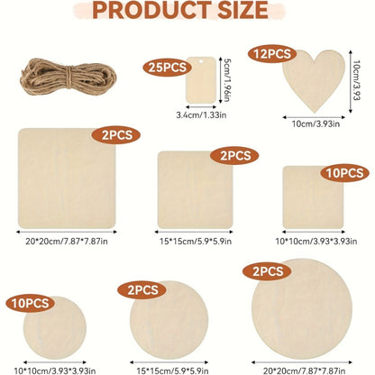 65-Piece Untreated Wood Board Set