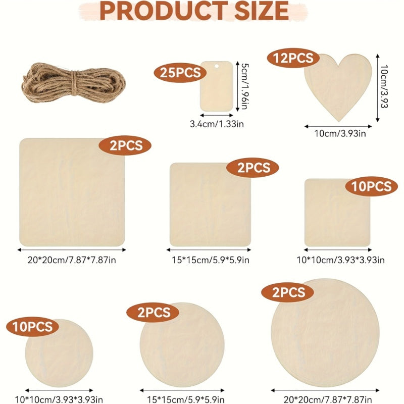 65-Piece Untreated Wood Board Set