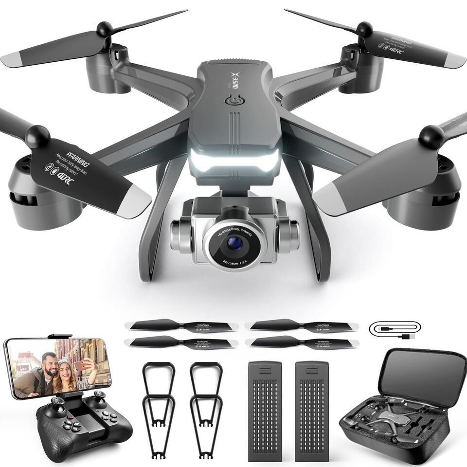 FPV RC Quadcopter Drone with HD Camera – WiFi App Control, Voice & Gesture Control, 30-Min Flight
