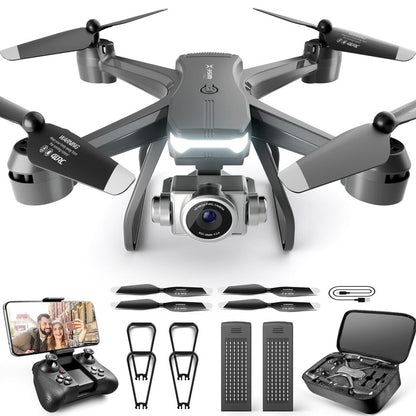FPV RC Quadcopter Drone with HD Camera – WiFi App Control, Voice & Gesture Control, 30-Min Flight