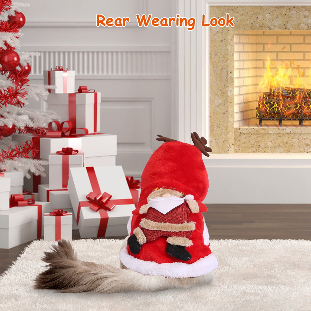 1Pc Pet Christmas Clothes Santa Claus Reindeer Antlers Costume