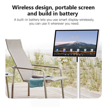 24 Inch Touch Screen Smart TV Android OS 128GB Rotation Monitor Built-in Battery With 13MP Camera