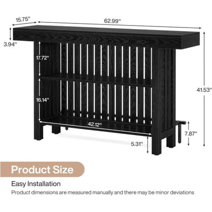 Home Wooden Bar Unit – Modern Freestanding Bar Cabinet