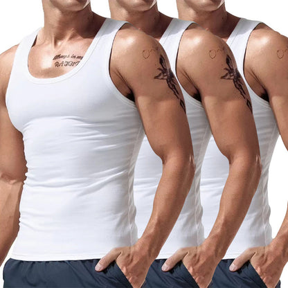 Men's Summer Multicolor 3Pc Short Sleeve Tank Tops