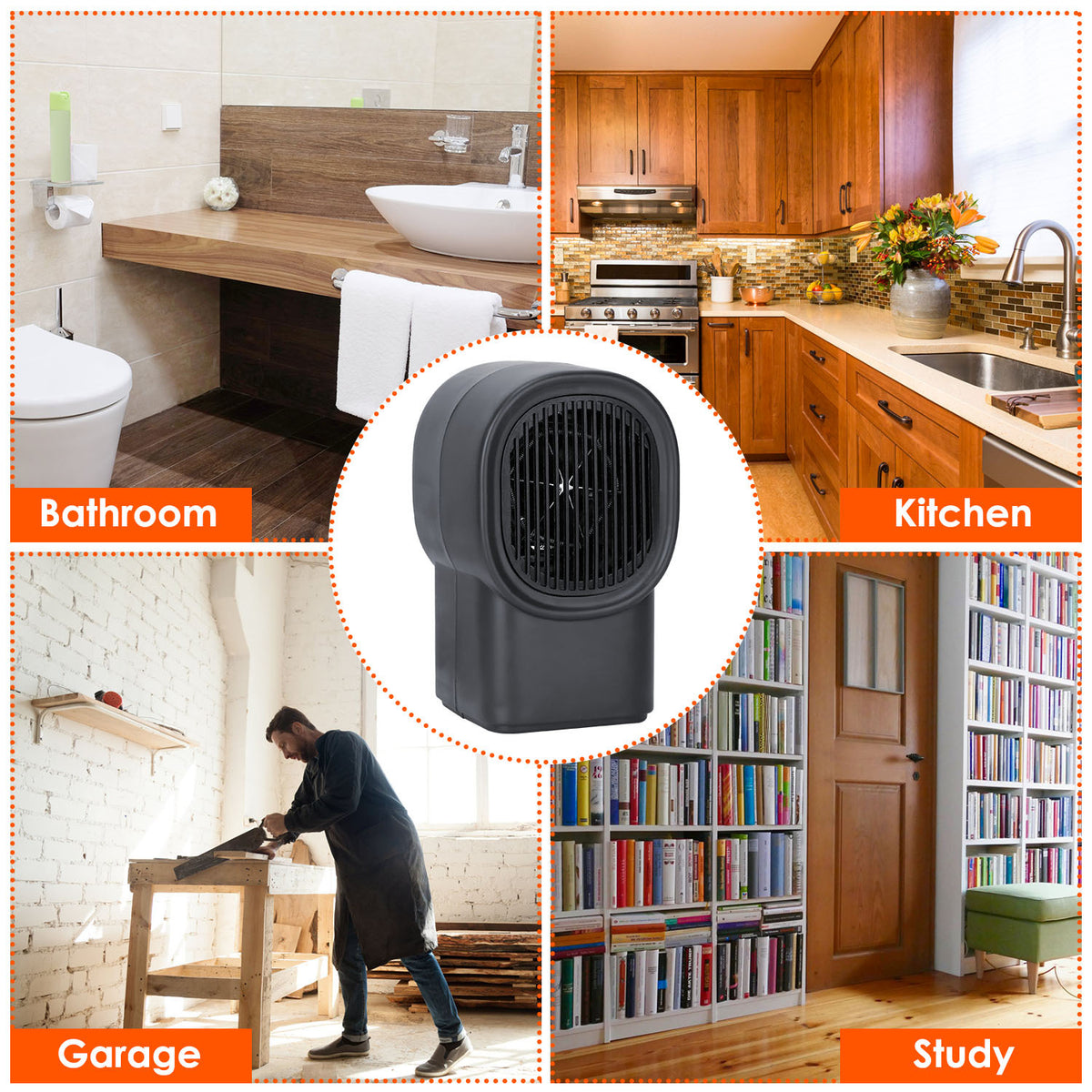 1Pc 500W Portable Electric Space Heater