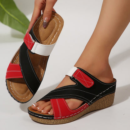 Lightweight Wedge Velcro Multicolor Shoes