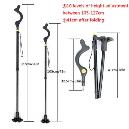 Posture Walking Stick Cane For Men And Women With Adjustable Heights