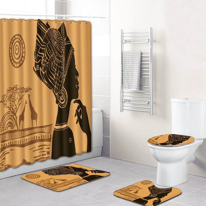 Shower Curtain & Mat Set