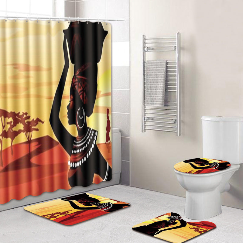 Shower Curtain & Mat Set