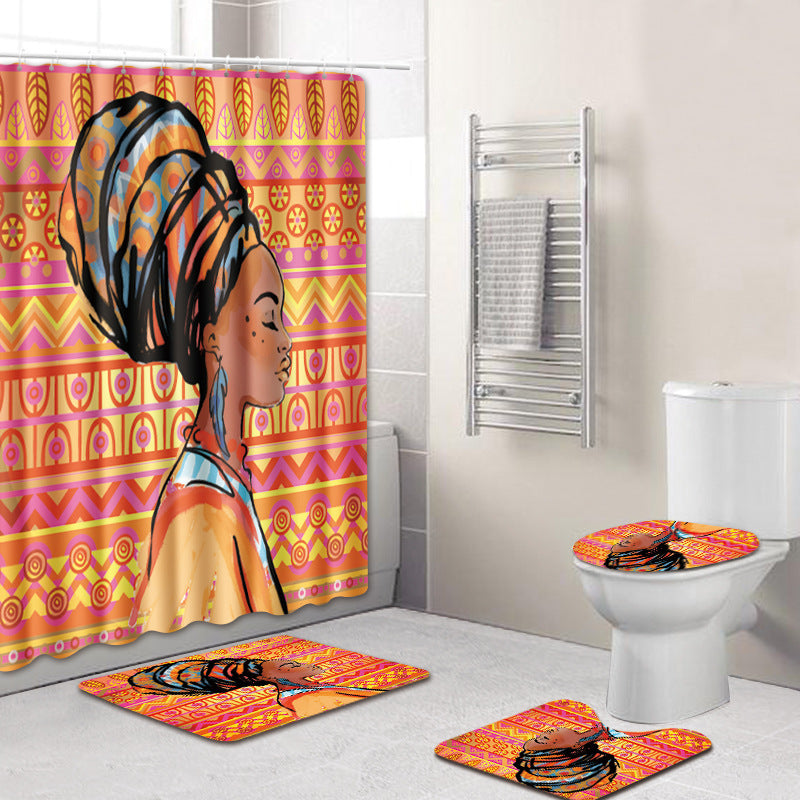 Shower Curtain & Mat Set