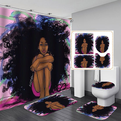 Beautiful Goddess Bathroom Shower Curtain Set