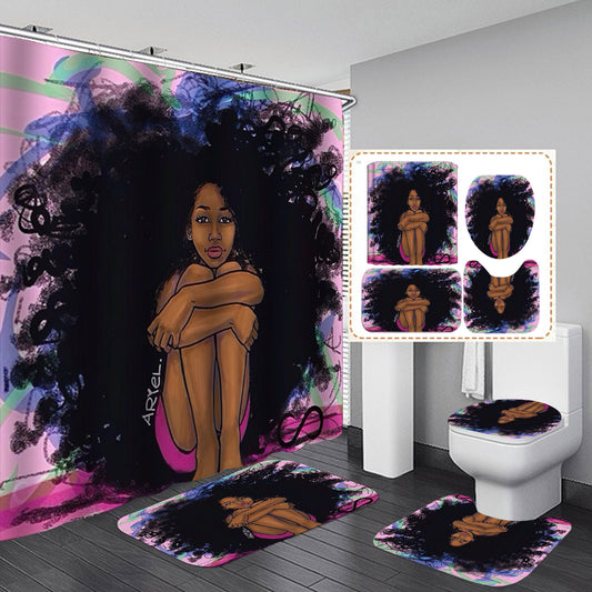 Beautiful Goddess Bathroom Shower Curtain Set