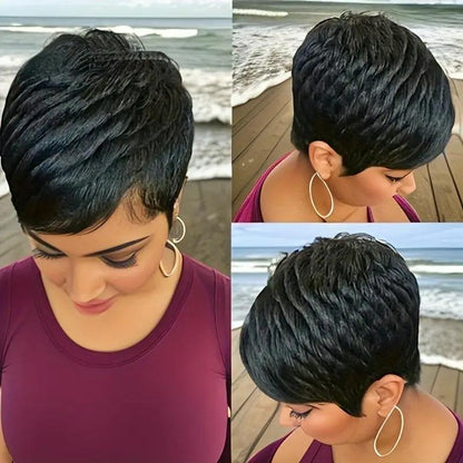 Women's Elegant Short-Cut Brazilian Remy Hair Wig